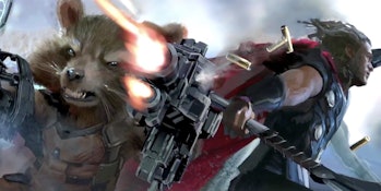 The footage leans into the Guardians of the Galaxy team-up with Thor. 