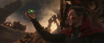 Doctor Strange reveals the Time Stone while on Titan during 'Avengers: Infinity War'.