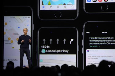 Tim Cook introducing iOS 11 at WWDC developer conference in June.