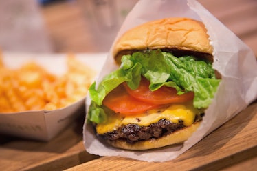 cheeseburger and fries