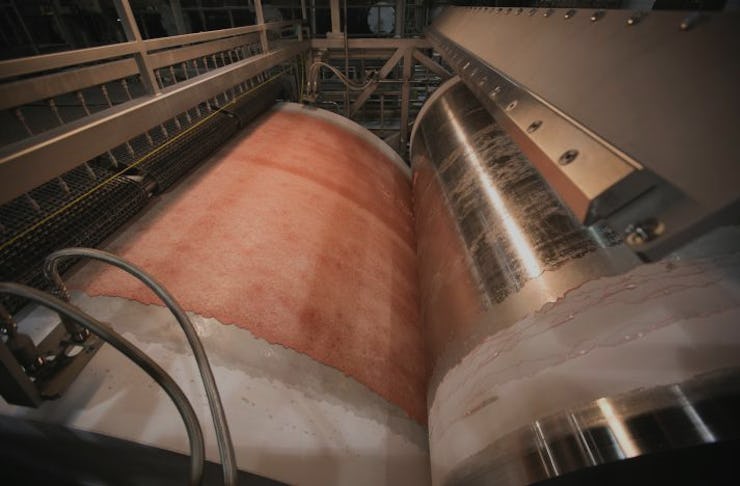 Production of a finely textured, paper-thin and translucent beef called pink slime by using a centri...