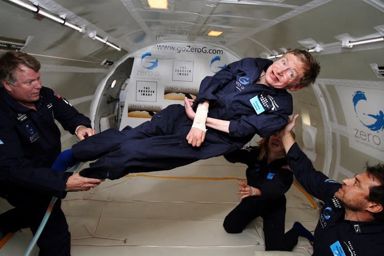 Hawking in zero gravity.