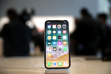 The new iPhone X is displayed at an Apple Store on November 3, 2017 in Palo Alto, California.