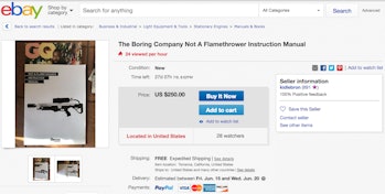 ebay boring company not a flamethrower instruction manual