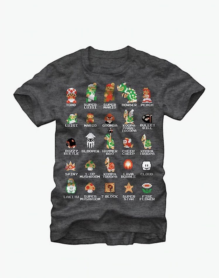 NINTENDO SUPER MARIO BROS CHARACTER GUIDE T-SHIRT