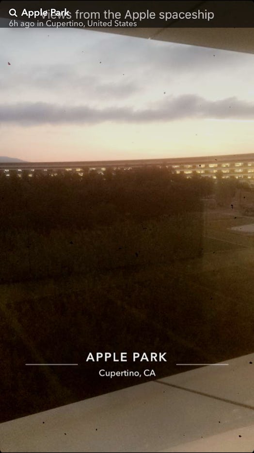 The sun illuminates the campus roof.