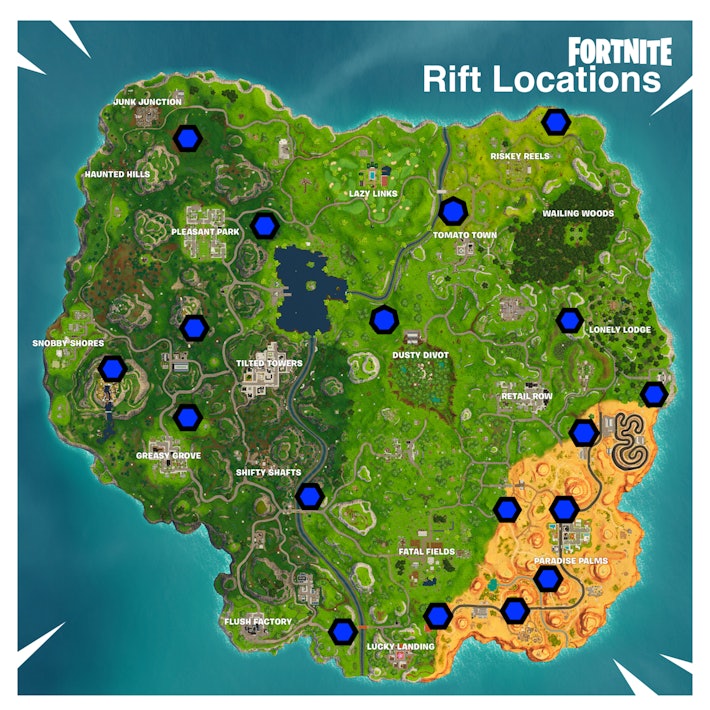 Fortnite Rift Locations Video And Guide For Finding Them All On The Map