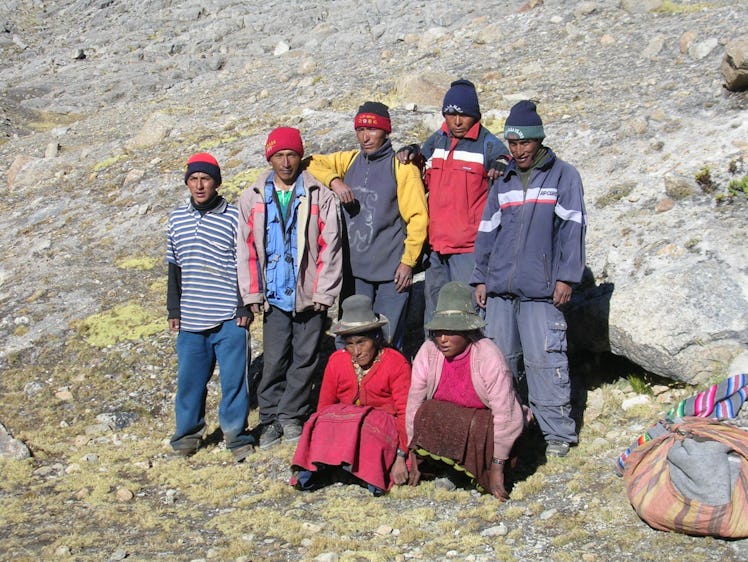 A family living below the Quelccaya ice cap.