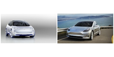 Volkswagen I.D. Tesla Model 3 cars concept electric vehicles 