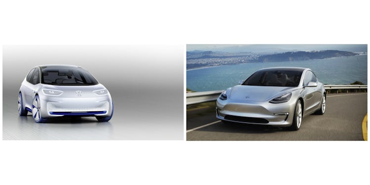 Volkswagen I.D. Tesla Model 3 cars concept electric vehicles 