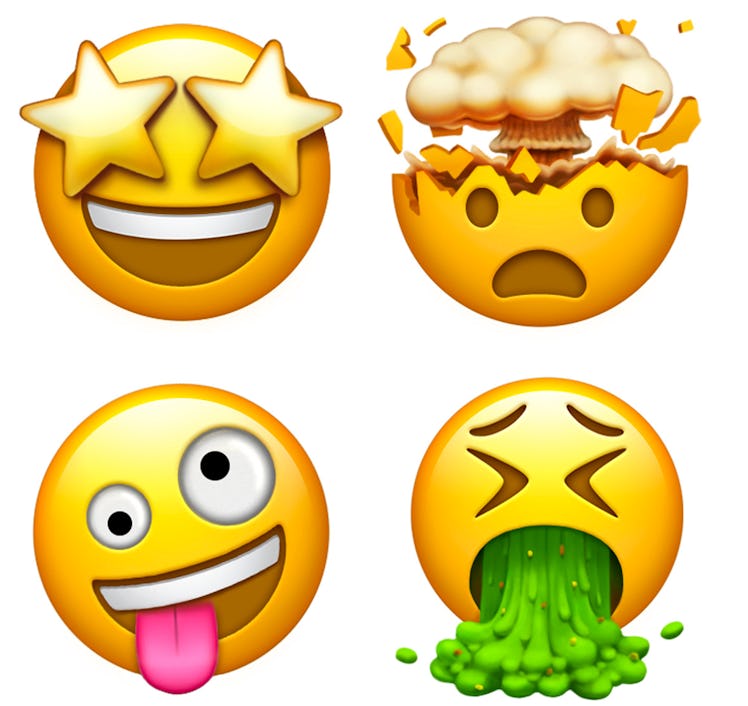 Four new face emojis.