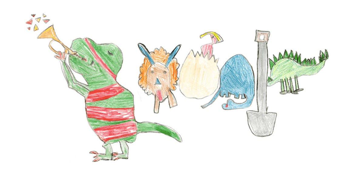 images Google Doodle Dinosaur dinosaur art wins google contest