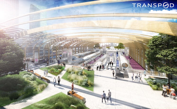 TransPod's concept design for a hyperloop station.