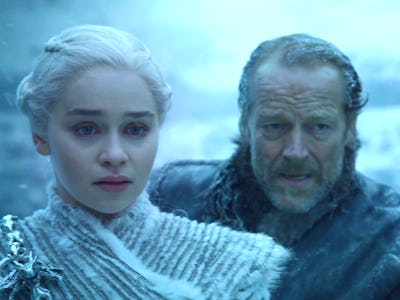 An insert with Daenerys, and Jorah Mormont from 'Game of Thrones'