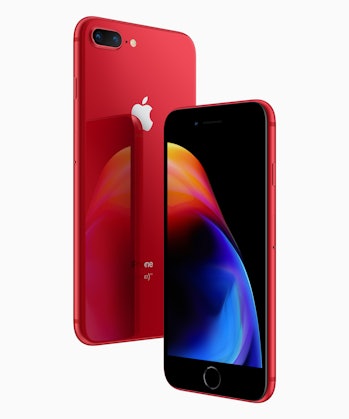 The red iPhone 8.