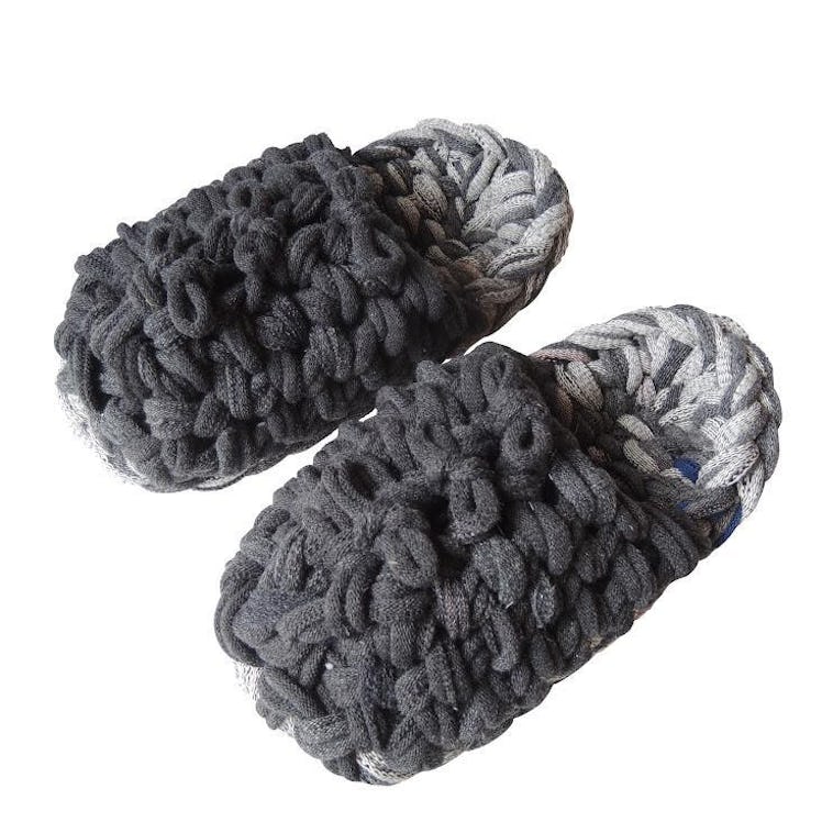 Knit upcycle slippers