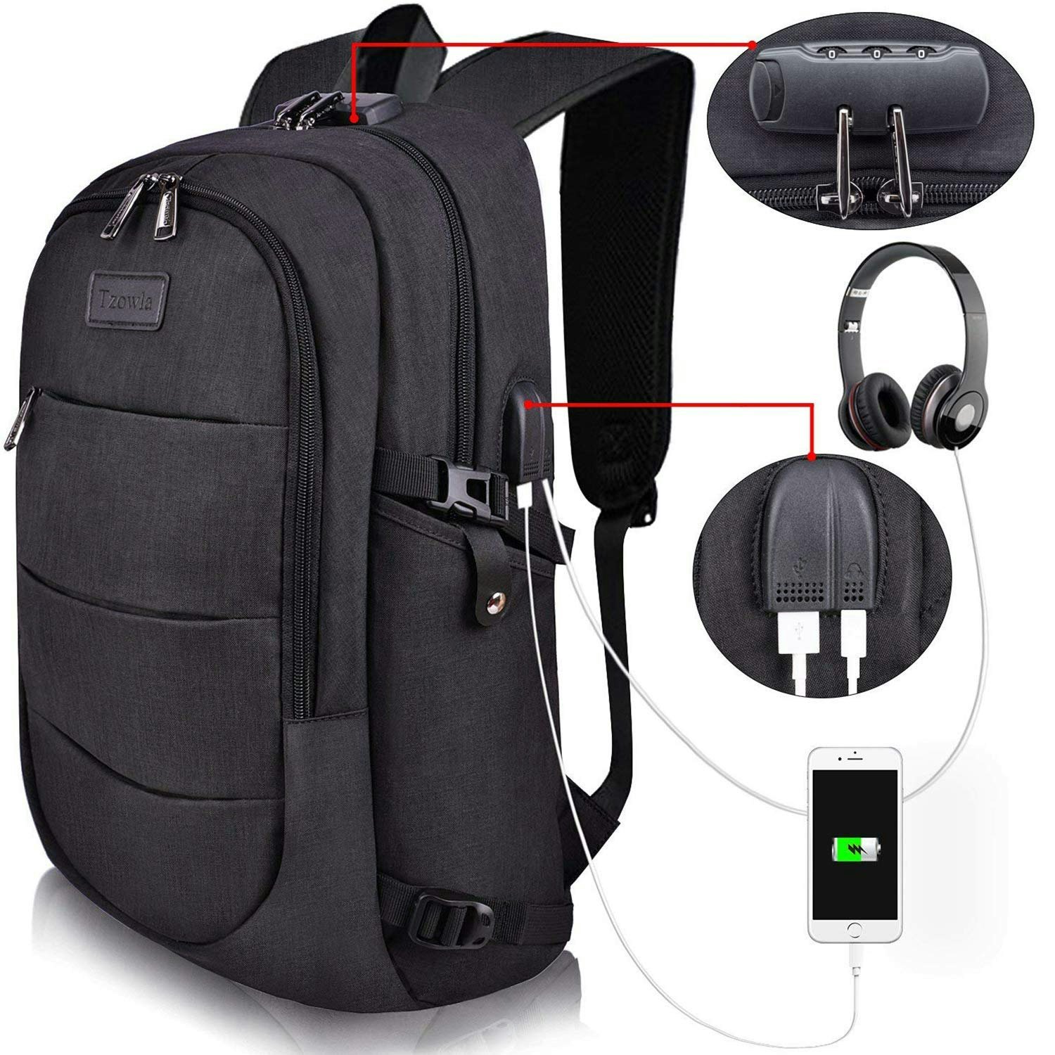 computer backpack with charger