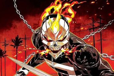 Drawing of Ghost Rider/Robbie Reyes from the Marvel Comics.