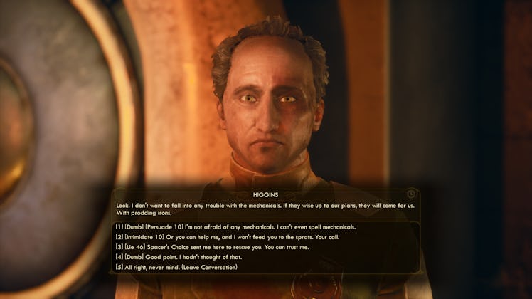 outer worlds conversation