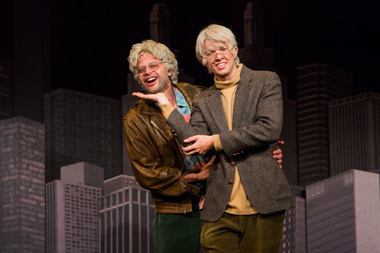 Nick Kroll and John Mulaney on stage together