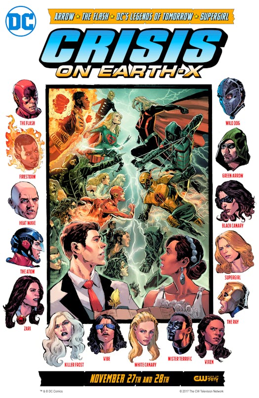 The CW's comic book-style cover art for the crossover event features all of the characters.