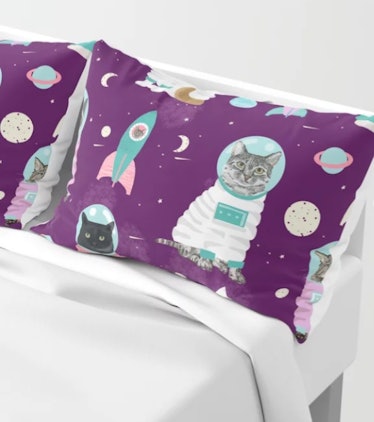 Space Cats pet portraits cute cat gifts cat lady outer space cadet rockets Pillow Sham