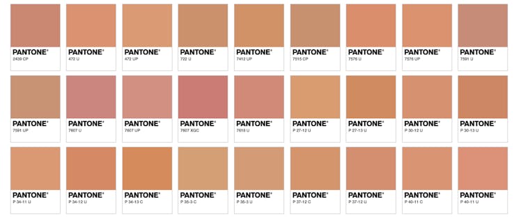 Scheme with all pantone hot dog colors
