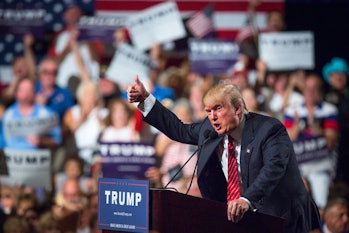 Then-candidate Donald Trump at the Phoenix Convention Center in July 2015 in Phoenix, Arizona. He sp...