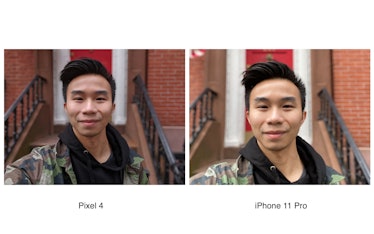 Pixel 4 portrait selfie comparison