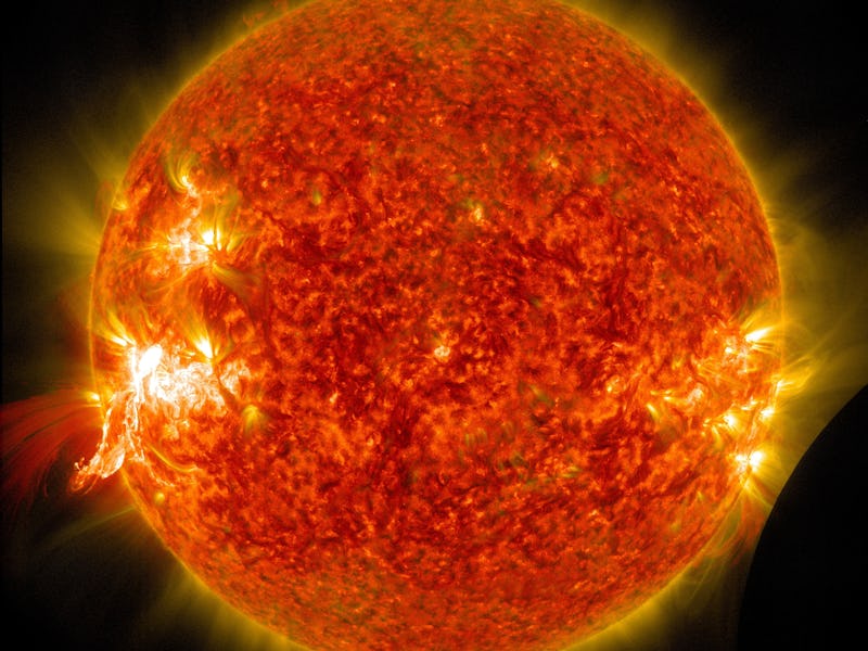 Sun planet on black background