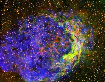 Star-circling bubble of gas nebula 