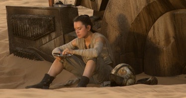 Rey meets Luke Skywalker. Ending scene from Star Wars Episode VII The Force  Awakens