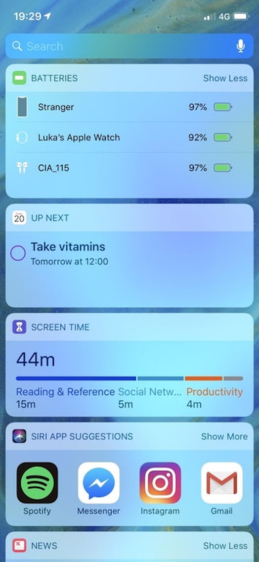 ios 12 widget screen time