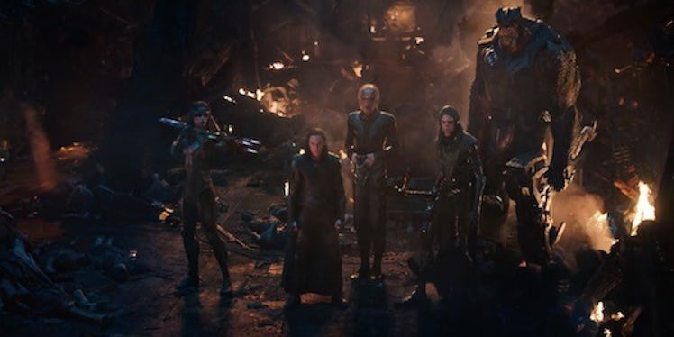 Loki stands with Thanos's Black Order in 'Avengers: Infinity War'.