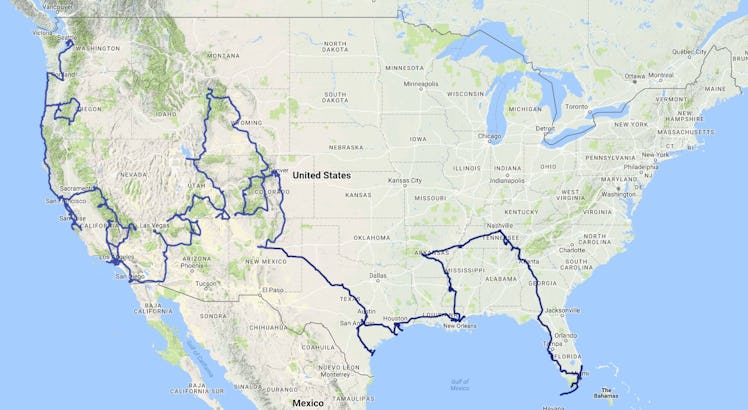 James and Thomas' route map.