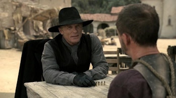The Man in Black walks around Westworld like he owns the place because he kind of does.