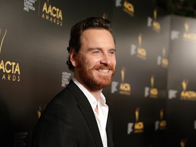 Michael Fassbender posing on red carpet at AACTA Awards 2014 