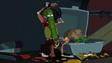 At this point in the story, Pickle Rick had killed a cockroach, dozens of rats, and several humans.