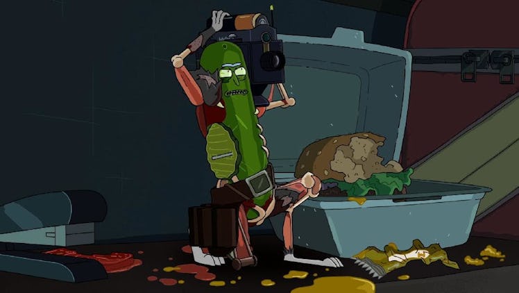 At this point in the story, Pickle Rick had killed a cockroach, dozens of rats, and several humans.