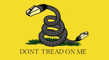 A poster for a protest of the FCC's decision to kill net neutrality.