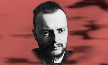 A stylized version of the portrait of Paul Klee, photographed in 1911 by Alexander Eliasberg.