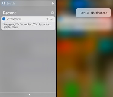 Screenshots show how to clear all notifications with iOS 10.