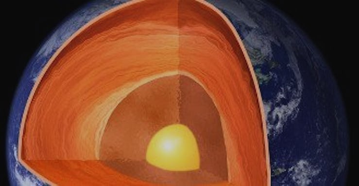 Illustration of the Earth core