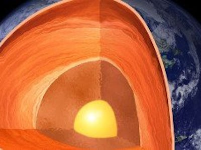 Illustration of the Earth core