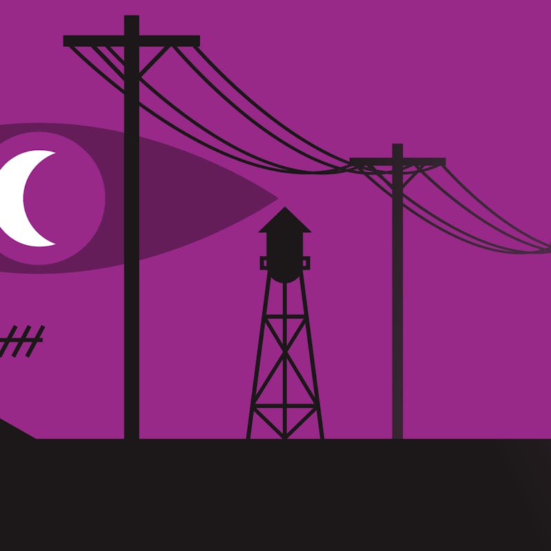 A black and purple screenshot from the game 'Welcome To Night Vale'