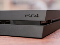 A closeup of the PlayStation 4 Slim 