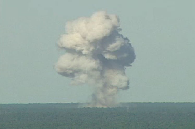 ELGIN AIR FORCE BASE, FL - NOVEMBER 21: In this U.S. Air Force handout, a GBU-43/B bomb, or Massive ...