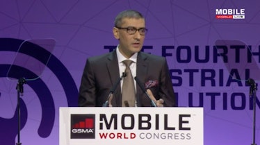 Rajeev Suri, president and CEO of Nokia, speaking at Mobile World Congress.