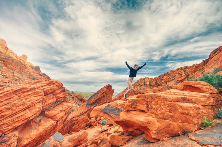 woman jumping