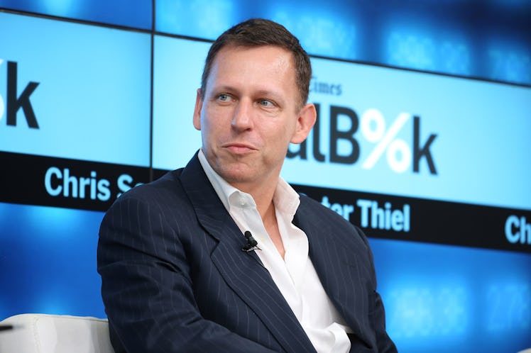 NEW YORK, NY - NOVEMBER 03: Partner at Founders Fund Peter Thiel participates in a panel discussion ...